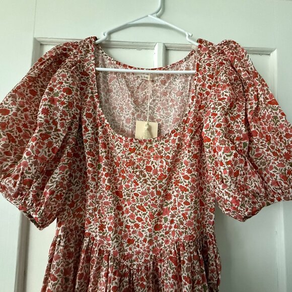 Abrielle Dress Coral Poppy Bell Floral - Picture 3 of 8